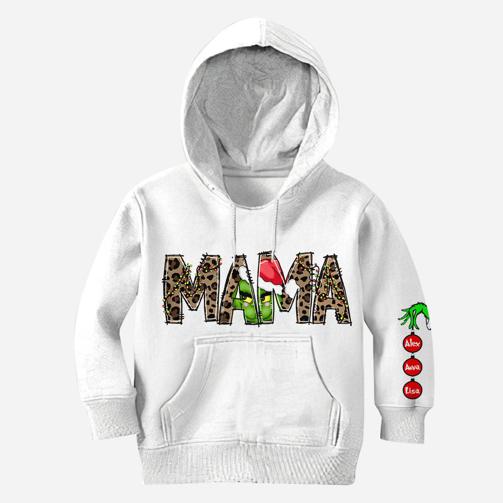 Personalized Christmas Hoodie for Mom with Grinch Design All Over Shirt GradoCreations