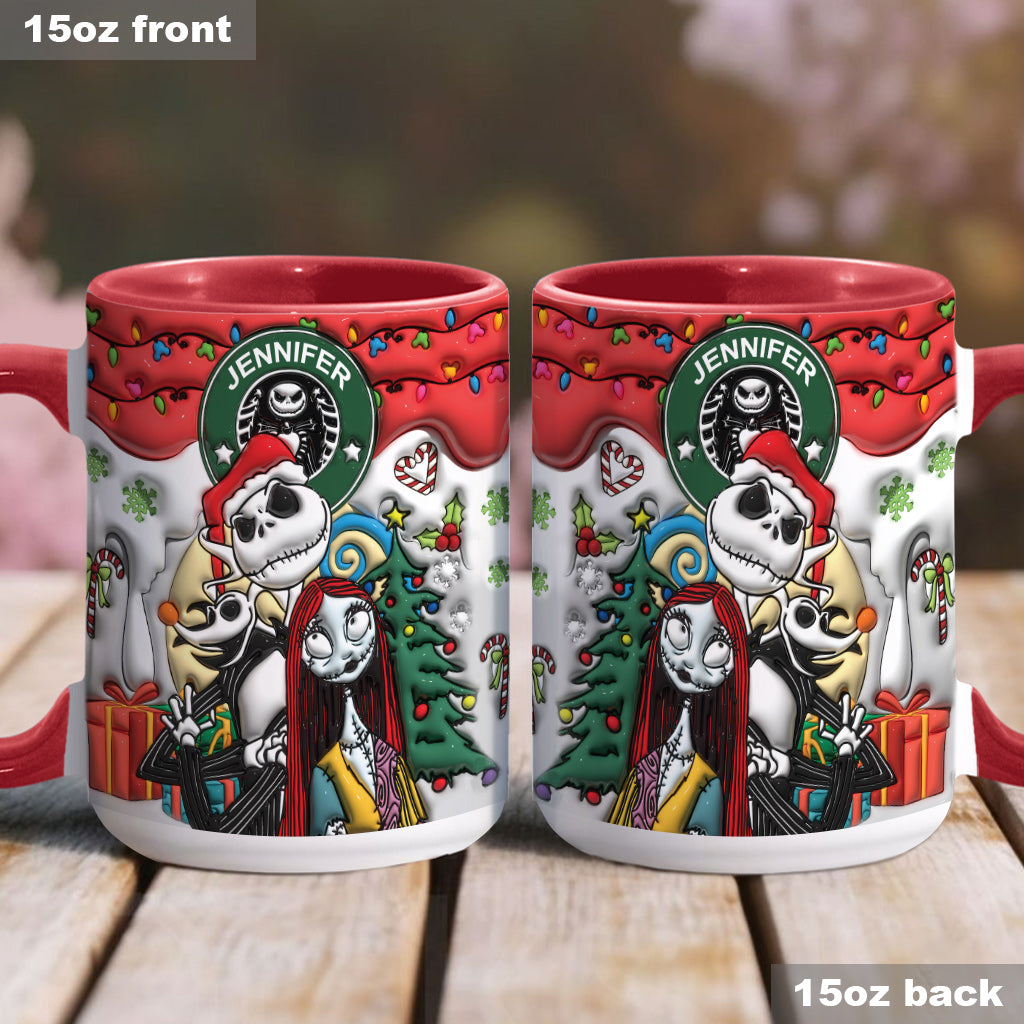 Personalized Nightmare Accent Mug Custom Name Gift for Halloween Accent Mug GradoCreations