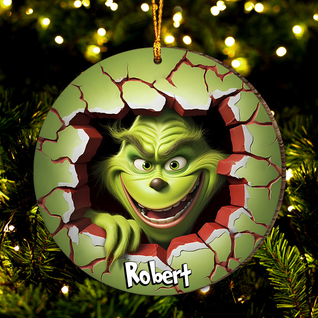 Personalized Grinch Christmas Ornament Custom Name Gift Ornament GradoCreations