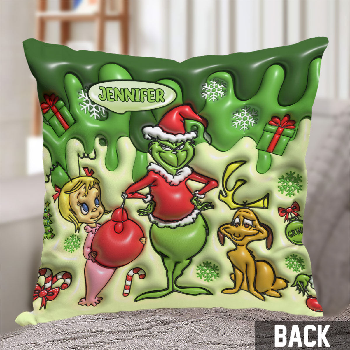 Personalized Merry Christmas Throw Pillow Custom Gift for Kids Throw Pillow GradoCreations