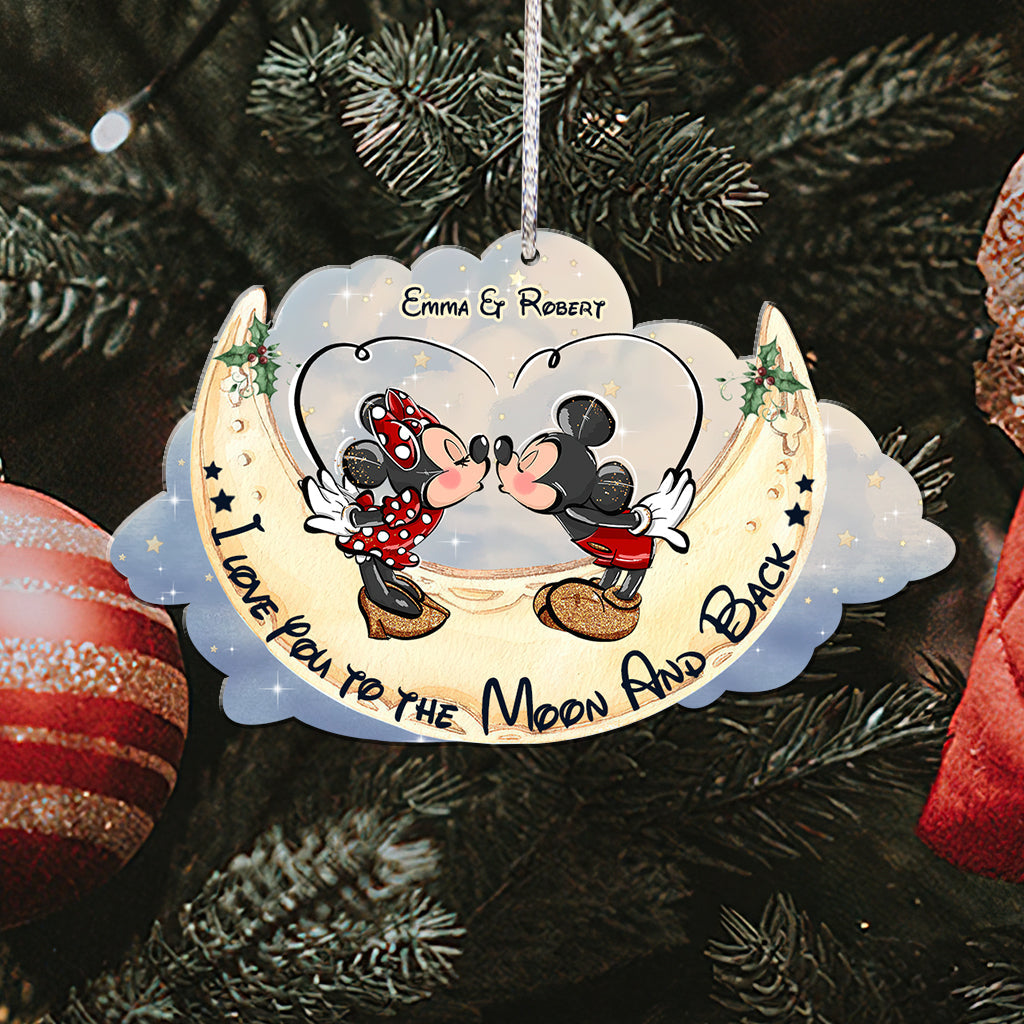 Personalized 'I Love You To The Moon And Back' Ornament Gift for Couples Ornament GradoCreations