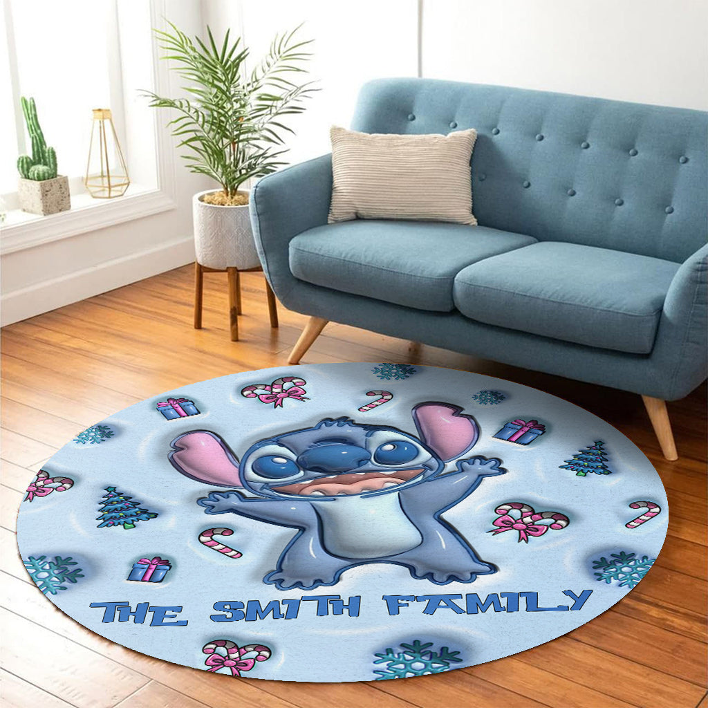Personalized Round Rug with Cartoon Design for Family Gift Round Rug GradoCreations