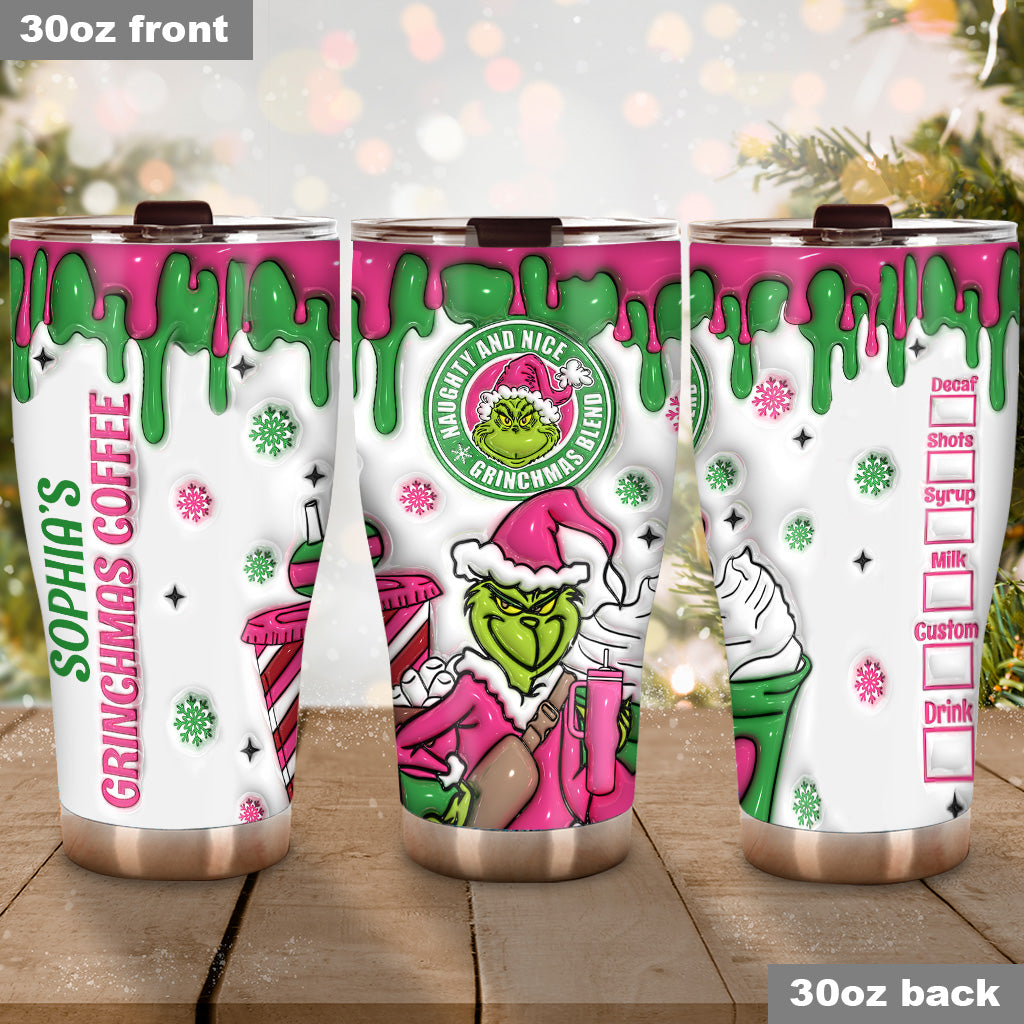 Personalized Grinchmas Tumbler Custom Name Christmas Gift Tumbler GradoCreations