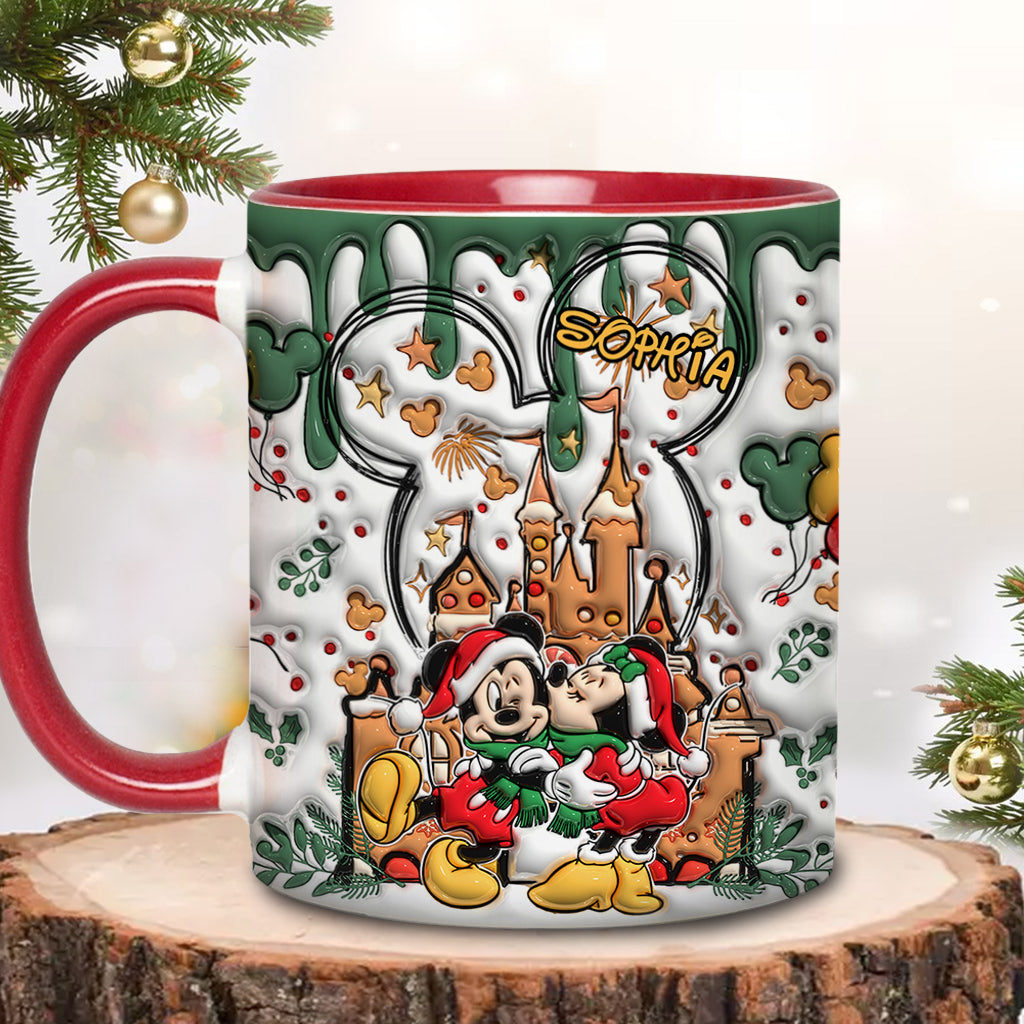 Personalized Christmas Mouse Accent Mug Custom Name Gift Accent Mug GradoCreations