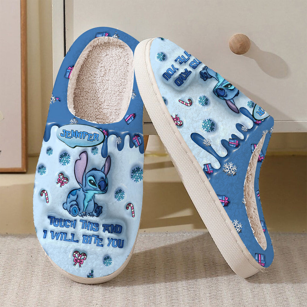 Personalized Ohana Slippers Touch This And I'll Bite You Gift Slippers GradoCreations
