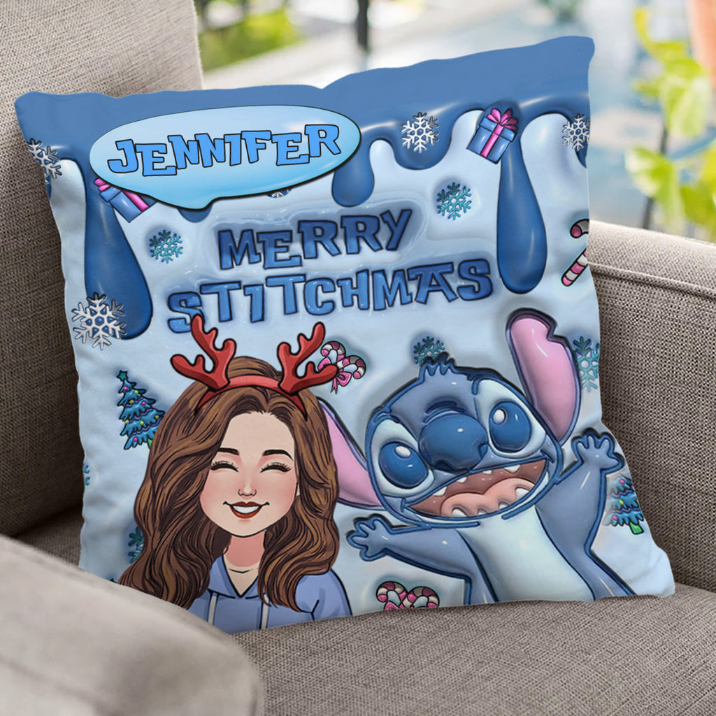 Personalized Ohana Throw Pillow Merry Stitchmas Gift Idea Throw Pillow GradoCreations