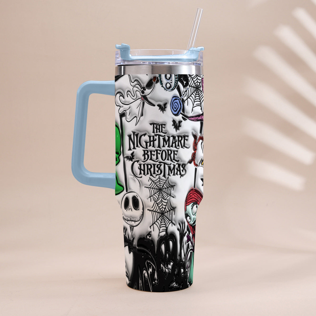 Personalized Nightmare Tumbler with Handle Custom Name Gift Tumbler With Handle GradoCreations