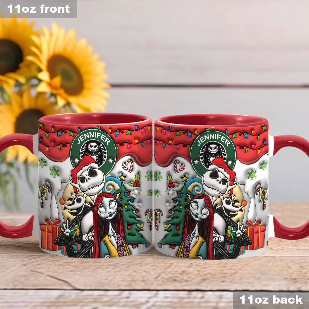 Personalized Nightmare Accent Mug Custom Name Gift for Halloween Accent Mug GradoCreations