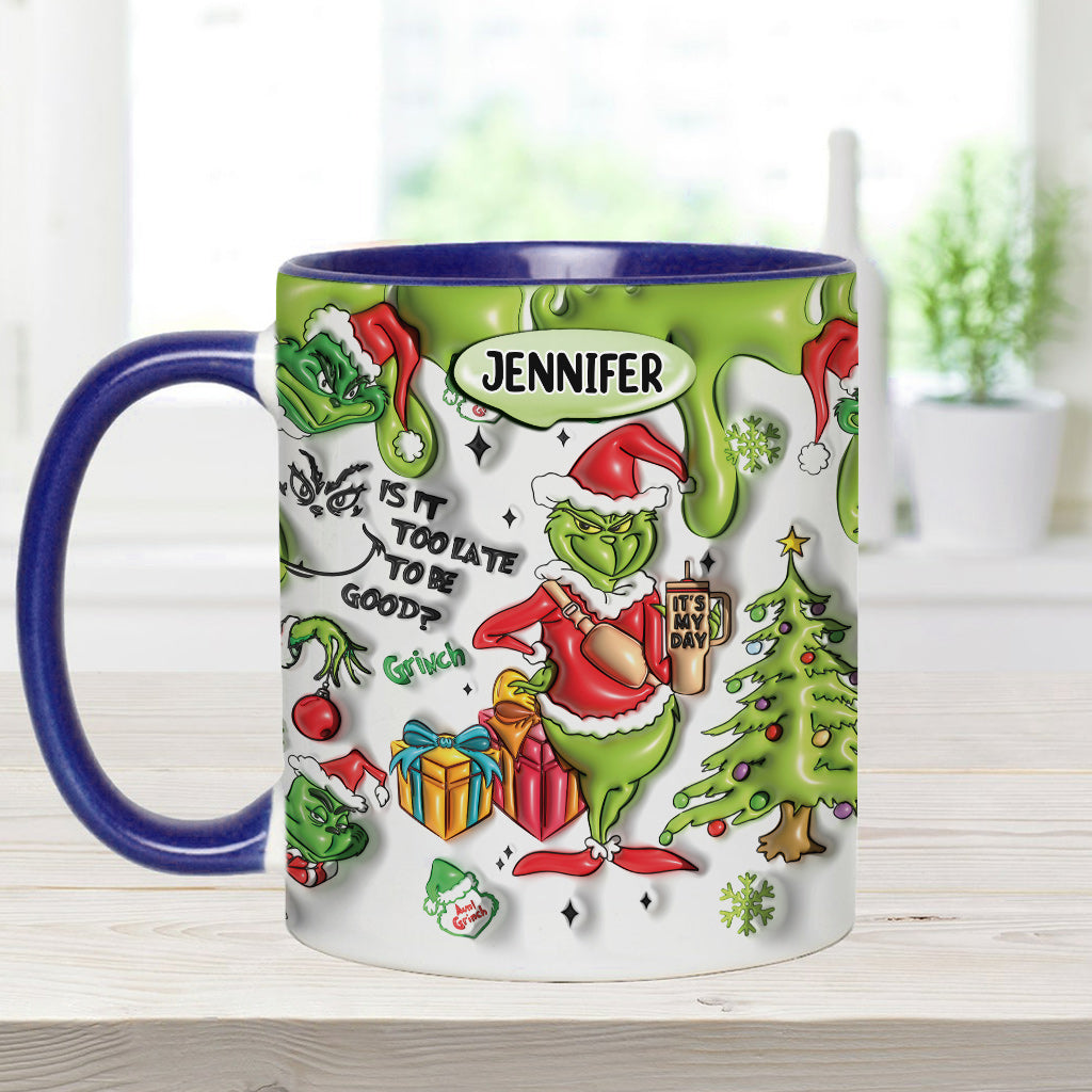 Personalized Grinch Accent Mug Custom Name Christmas Gift Accent Mug GradoCreations