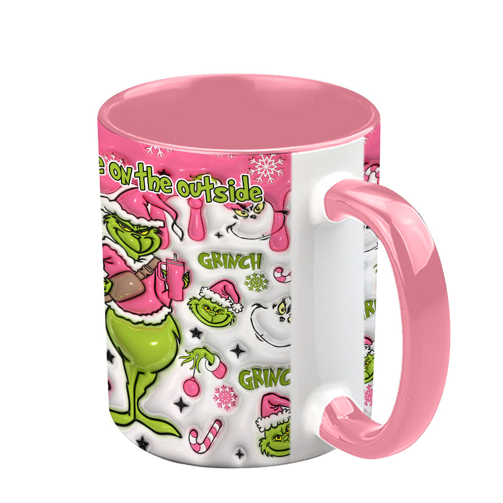 Personalized Grinch Accent Mug Custom Name Holiday Gift Accent Mug GradoCreations
