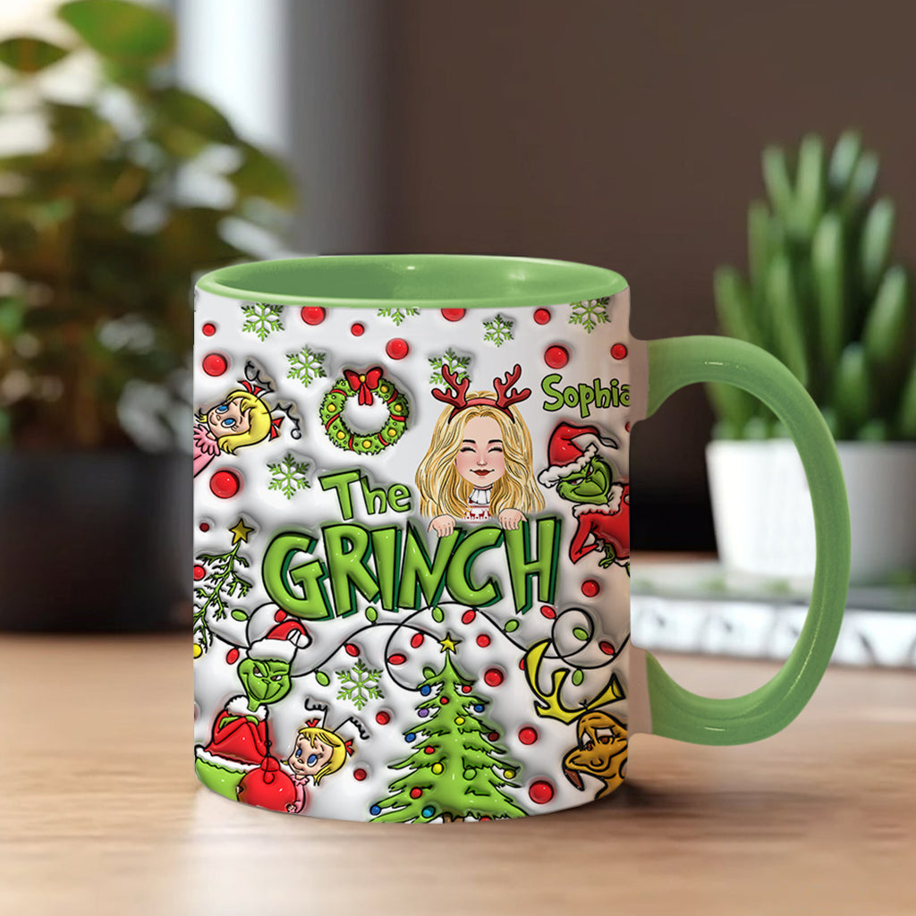 Personalized The Grinch Accent Mug Custom Name Christmas Gift Accent Mug GradoCreations