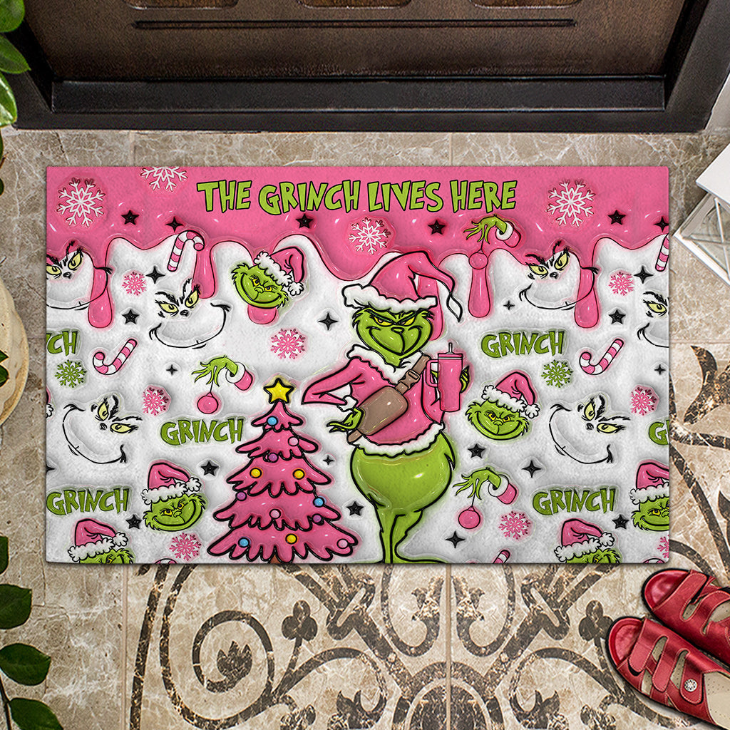 Personalized Grinch Christmas Doormat Custom Family Name Doormat GradoCreations
