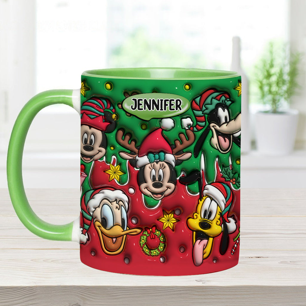 Personalized Christmas Mouse Accent Mug Custom Name Gift Accent Mug GradoCreations