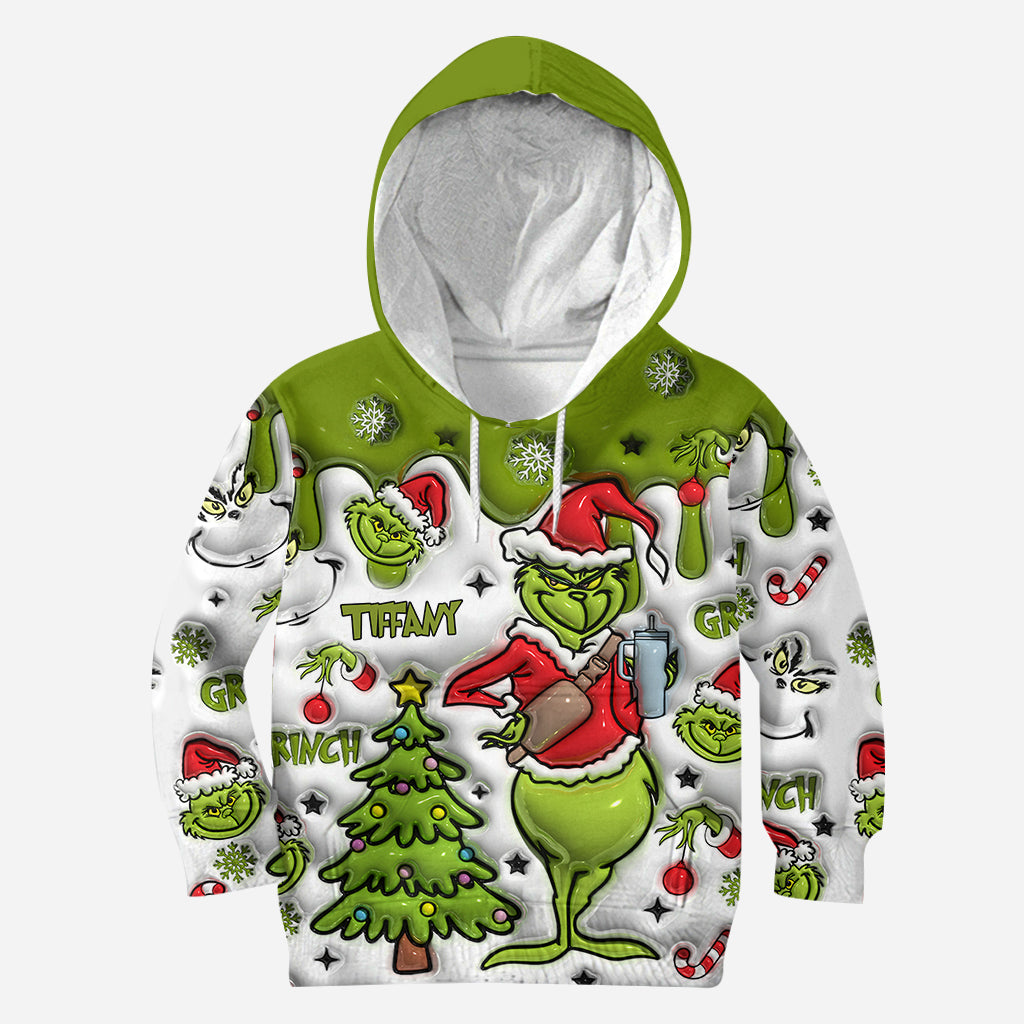 Personalized Grinch Hoodie and Leggings Set Christmas Gift Hoodie & Leggings GradoCreations