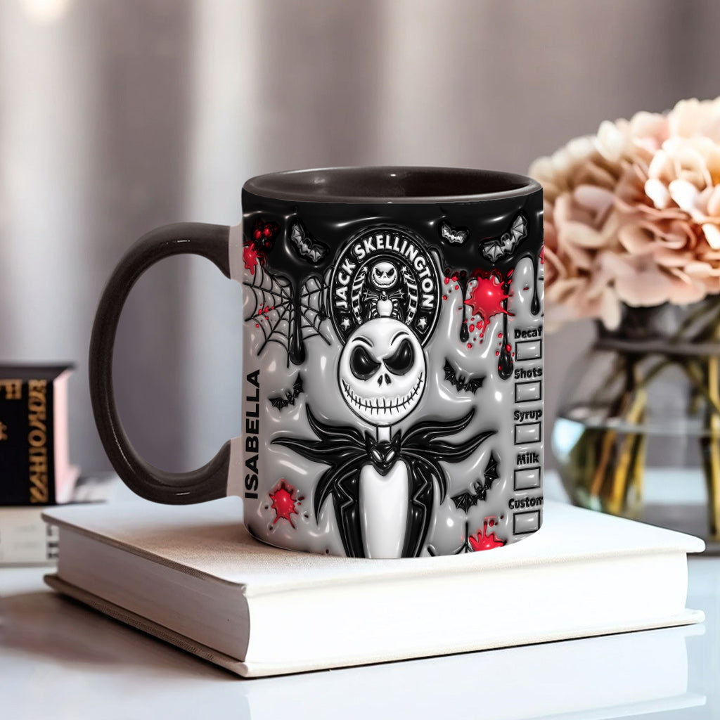 Personalized Nightmare Skeleton Mug Custom Name Gift for Halloween Accent Mug GradoCreations