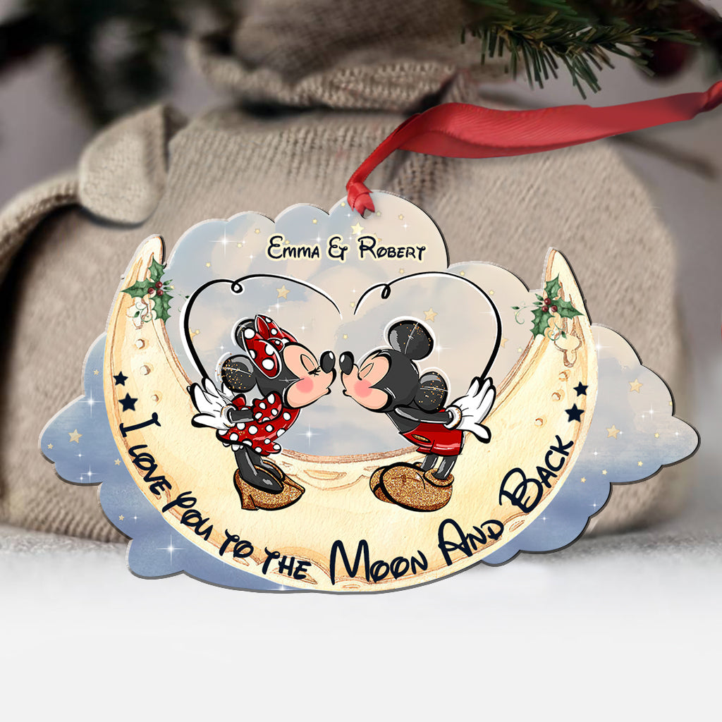 Personalized 'I Love You To The Moon And Back' Ornament Gift for Couples Ornament GradoCreations