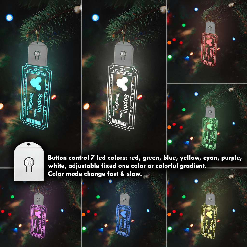 Personalized LED Acrylic Christmas Ornament with Mouse Design Led Acrylic Ornament GradoCreations