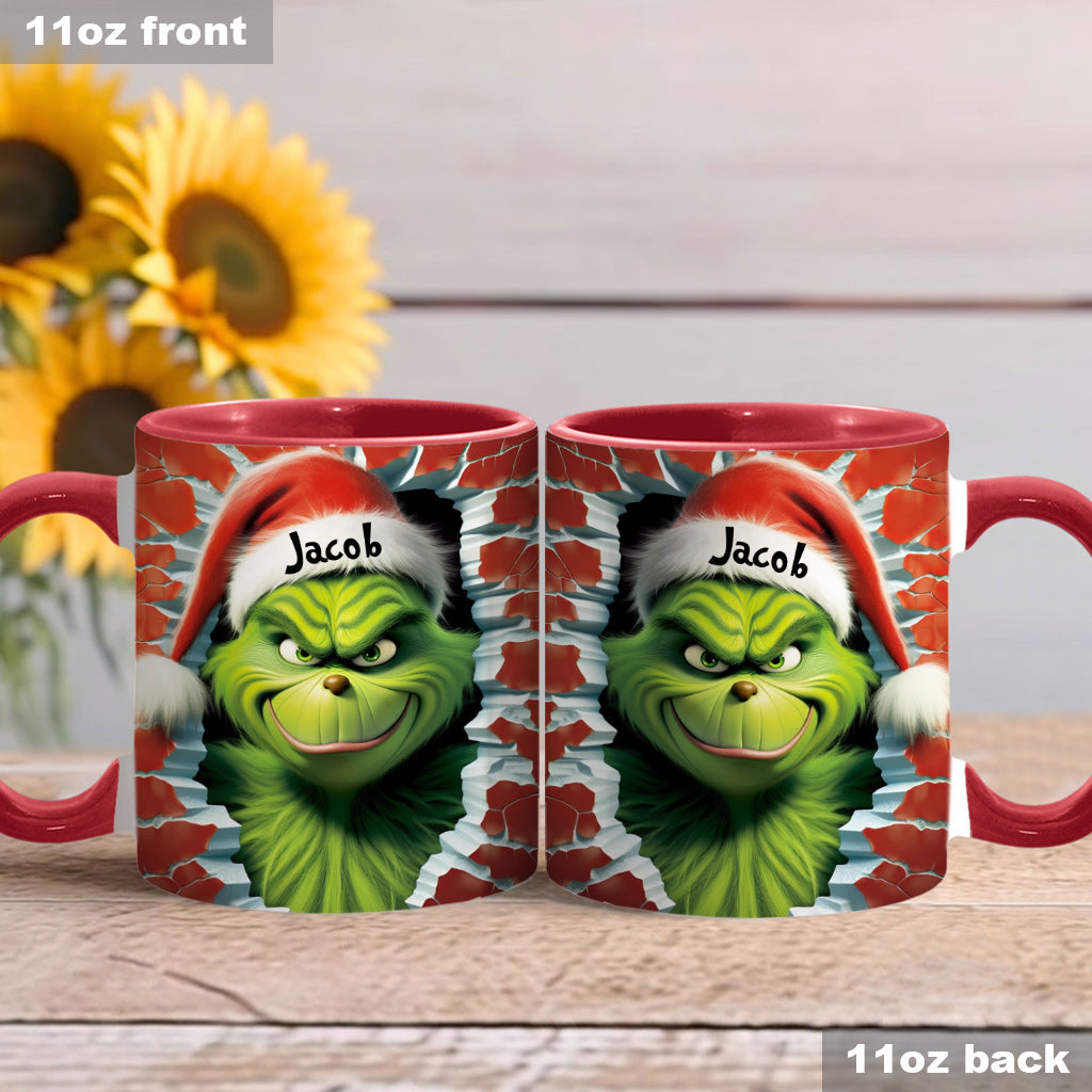 Personalized Grinch Accent Mug Custom Name Birthday Gift Accent Mug GradoCreations