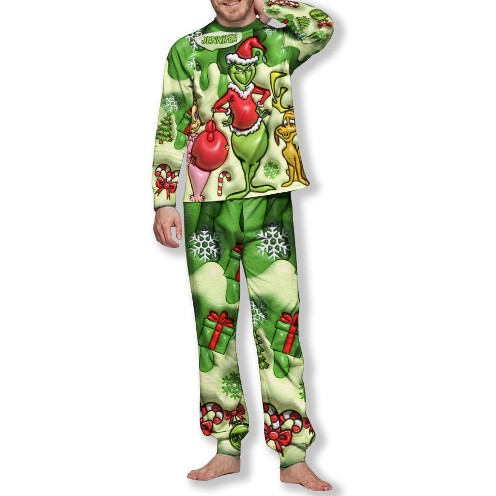 Personalized Grinch Christmas Pajamas Set for Family Pajamas Set GradoCreations