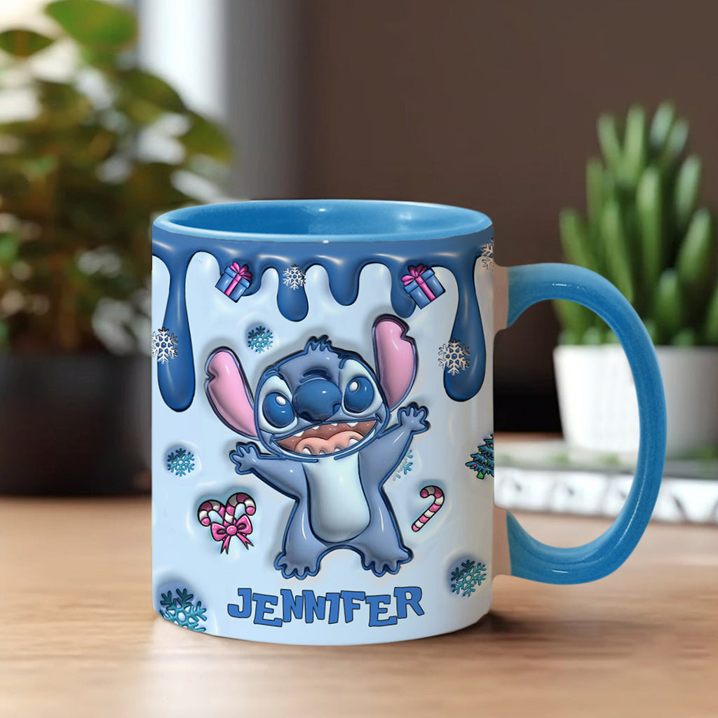 Personalized Ceramic Accent Mug Ohana Gift for Mom or Dad Accent Mug GradoCreations