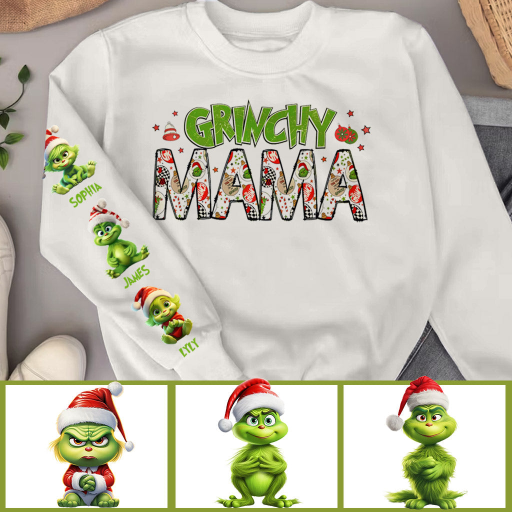 Personalized Grinch Mama All Over Shirt for Christmas Gift All Over Shirt GradoCreations