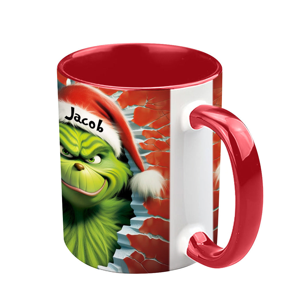Personalized Grinch Accent Mug Custom Name Birthday Gift Accent Mug GradoCreations