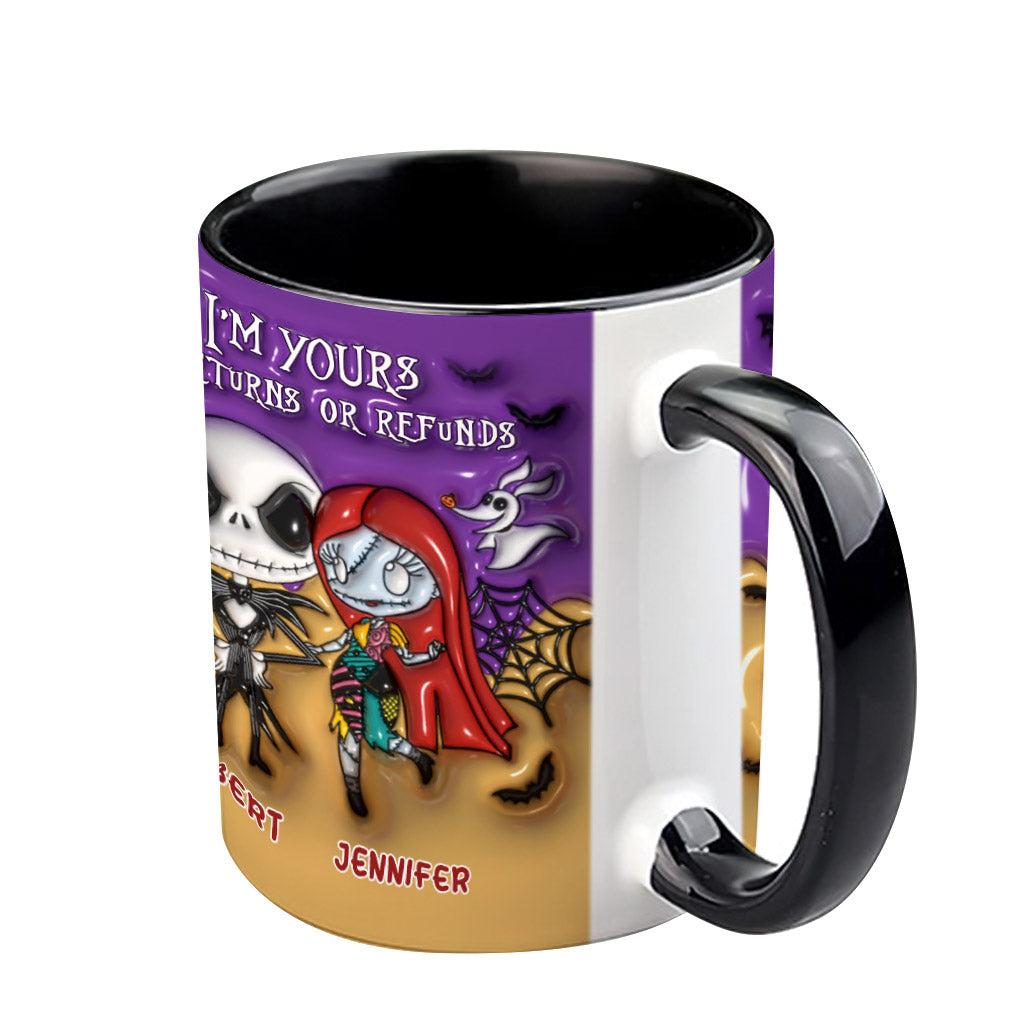 Personalized Nightmare Accent Mug Custom Name Gift for Couples Halloween Accent Mug GradoCreations
