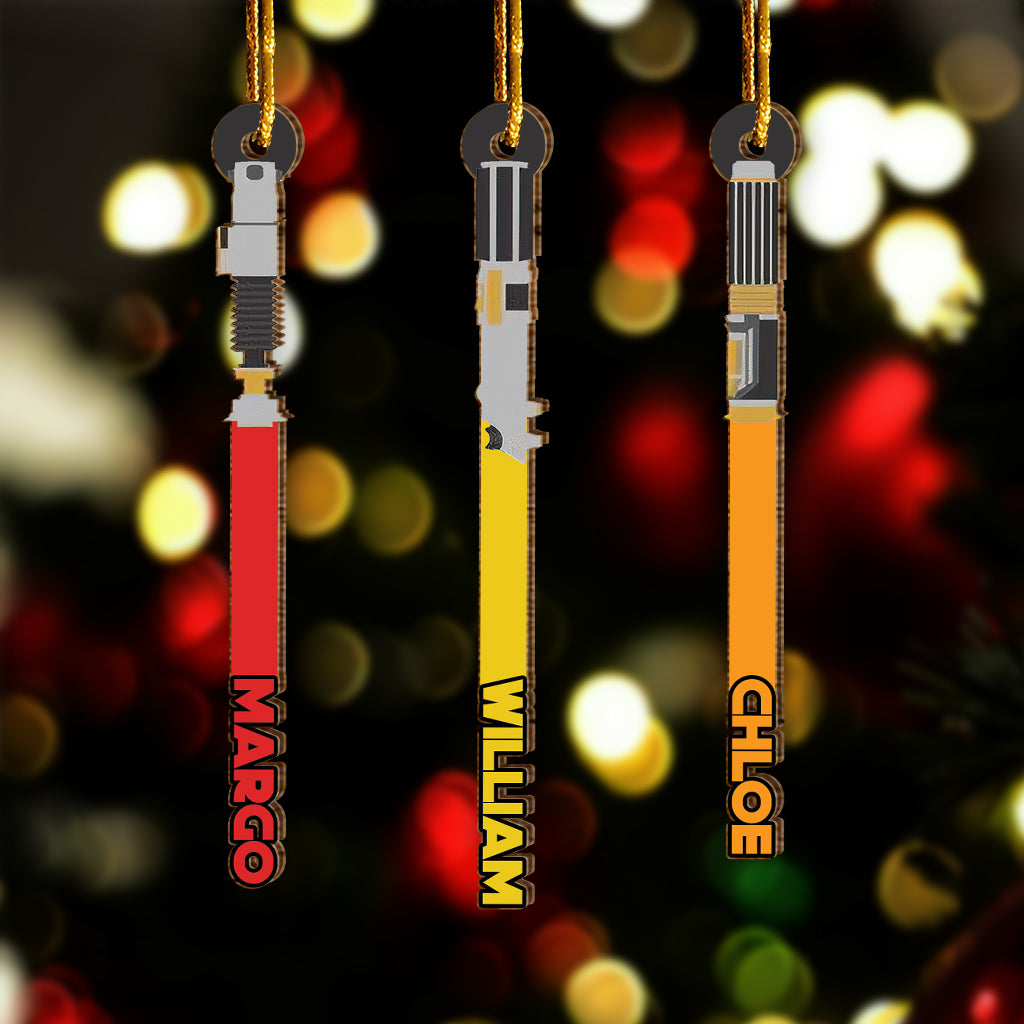 Personalized Star Wars Lightsaber Ornament Custom Name Christmas Gift One-sided Ornament GradoCreations