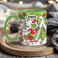 Personalized Grinch Accent Mug Custom Name Christmas Gift Accent Mug GradoCreations