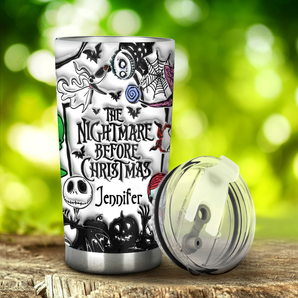 Personalized Nightmare Before Christmas Tumbler Custom Name Gift for Halloween & Christmas Tumbler GradoCreations