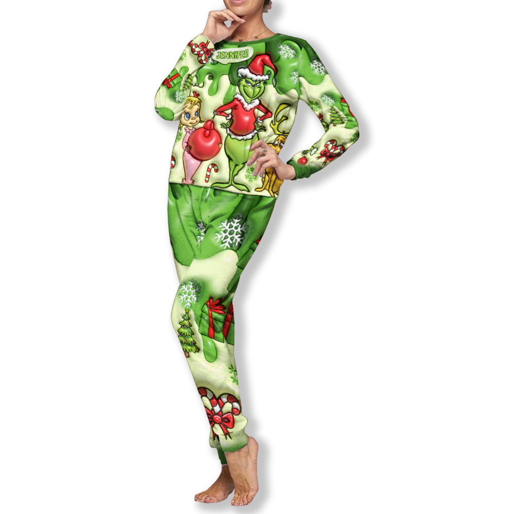 Personalized Grinch Christmas Pajamas Set for Family Pajamas Set GradoCreations