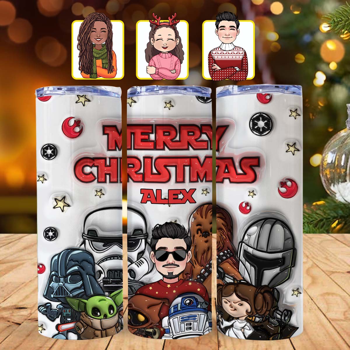 Personalized Stainless Steel Skinny Tumbler Merry Sithmas Gift Skinny Tumbler GradoCreations