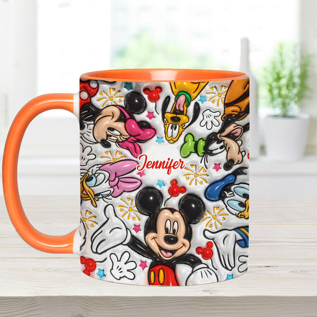 Personalized Mickey Mouse Accent Mug Custom Name Holiday Gift Accent Mug GradoCreations