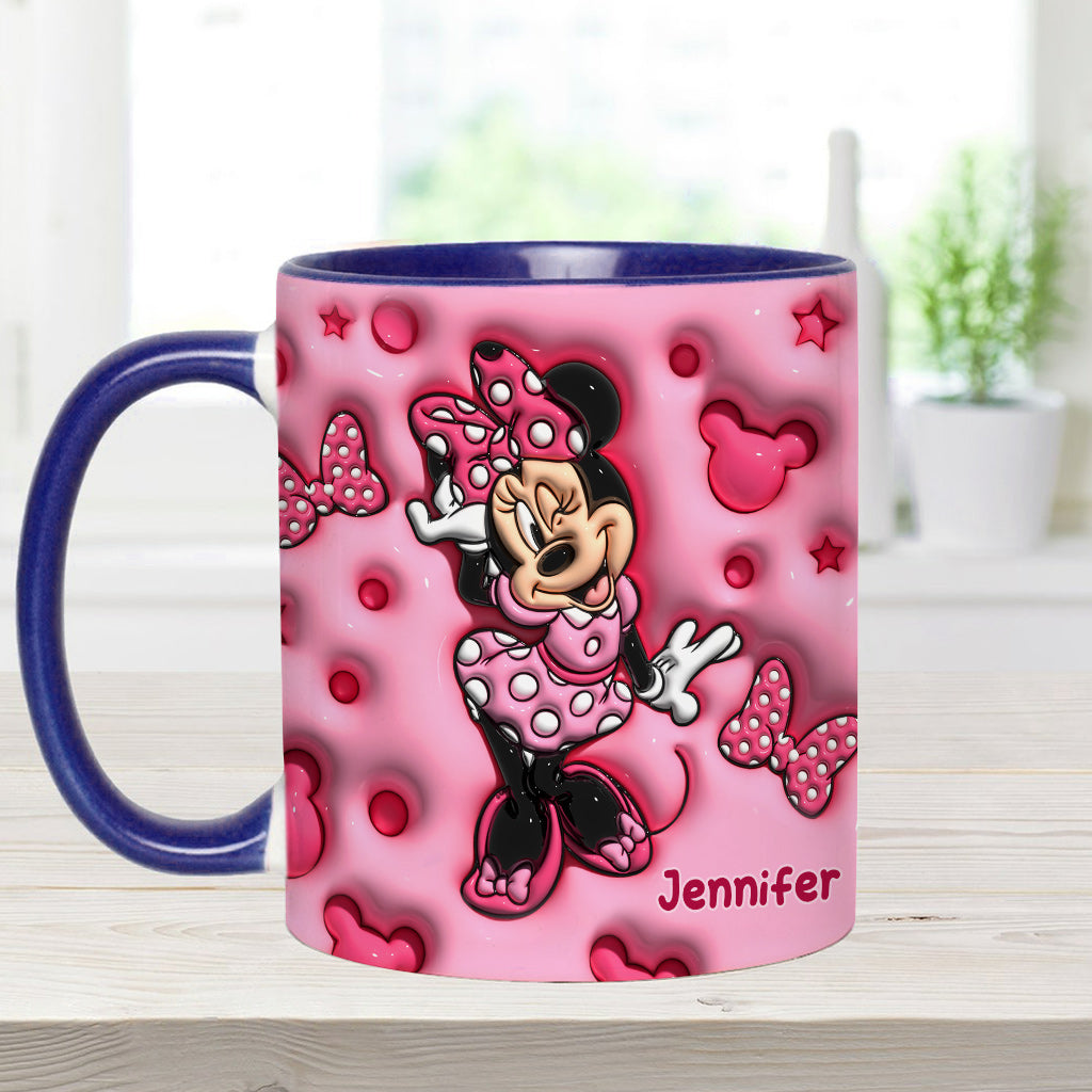 Personalized Pink Minnie Mouse Accent Mug with Custom Name Gift Accent Mug GradoCreations