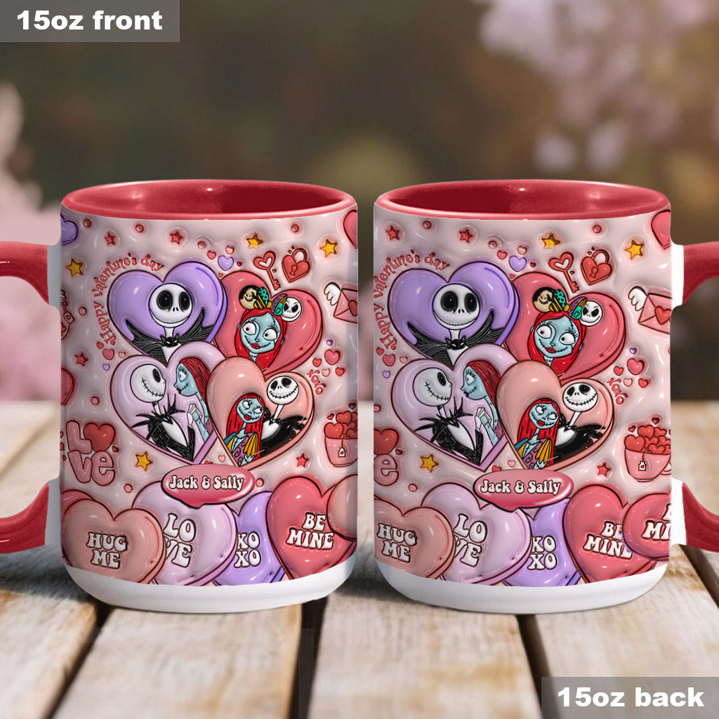 Personalized Valentine's Day Accent Mug Custom Name Gift for Couples Accent Mug GradoCreations