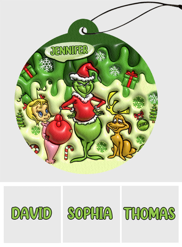 Personalized Christmas Circle Air Freshener Custom Name Gift Circle Air Freshener GradoCreations