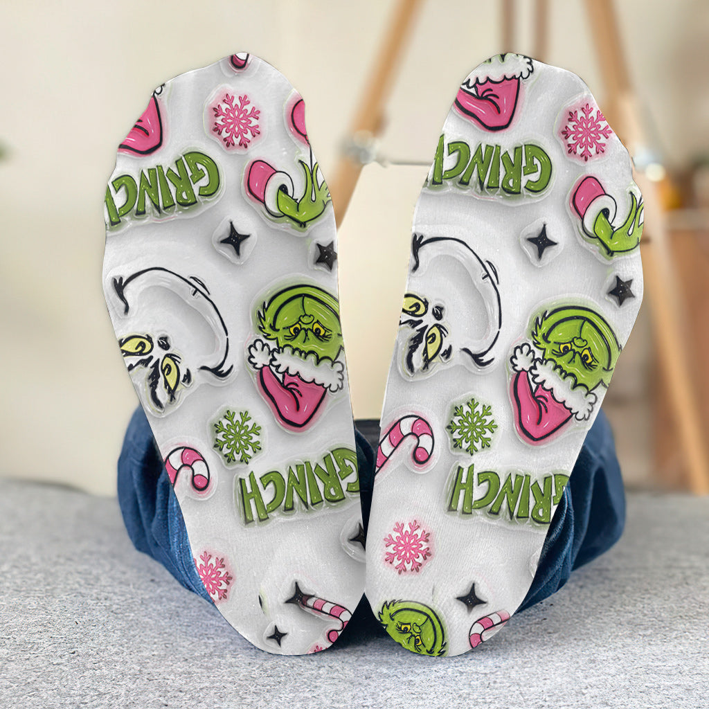 Personalized Grinch Socks Custom Name Holiday Gift for Her Socks GradoCreations