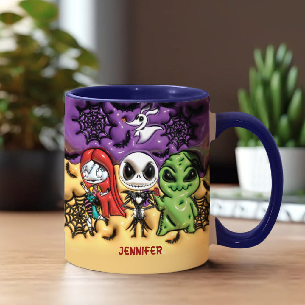 Personalized Nightmare Accent Mug Custom Name Gift for Halloween Accent Mug GradoCreations