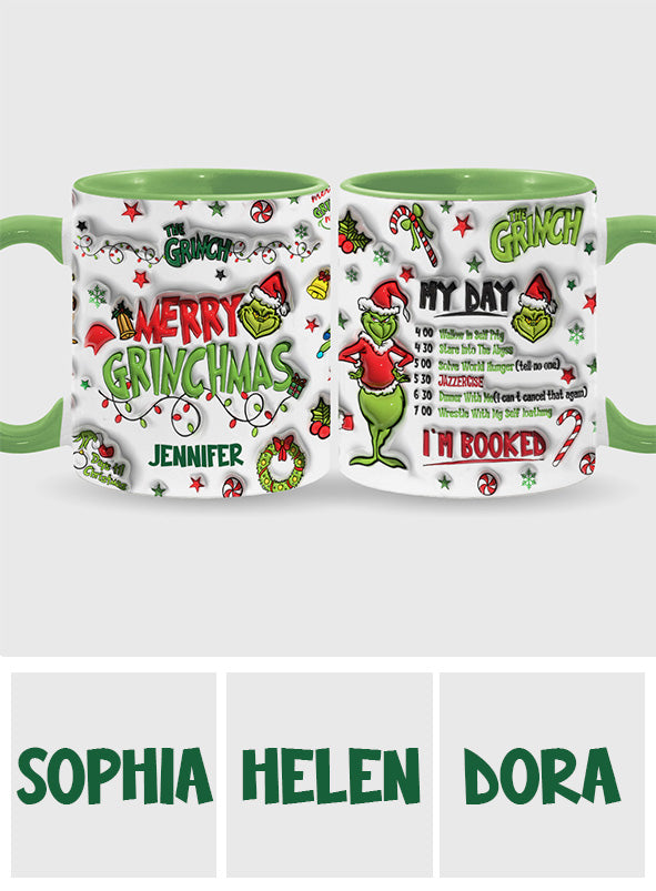 Personalized Grinch Christmas Accent Mug Custom Name Gift Accent Mug GradoCreations