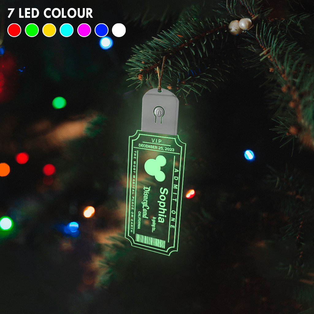 Personalized LED Acrylic Christmas Ornament with Mouse Design Led Acrylic Ornament GradoCreations