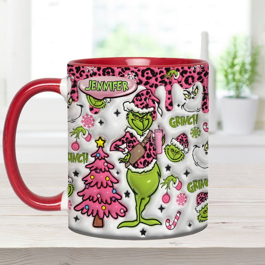 Personalized Grinch Accent Mug Custom Name Christmas Gift Accent Mug GradoCreations