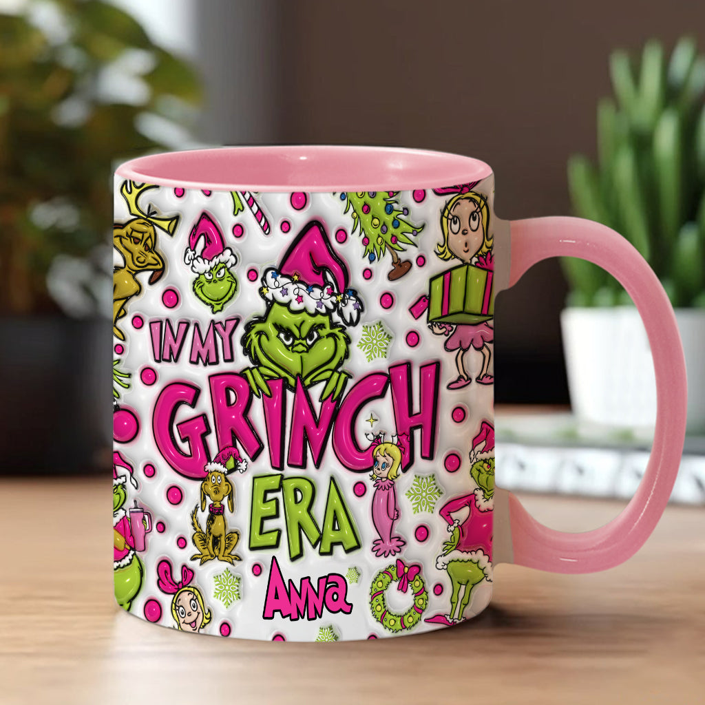 Personalized Grinch Accent Mug Custom Name Holiday Gift Accent Mug GradoCreations