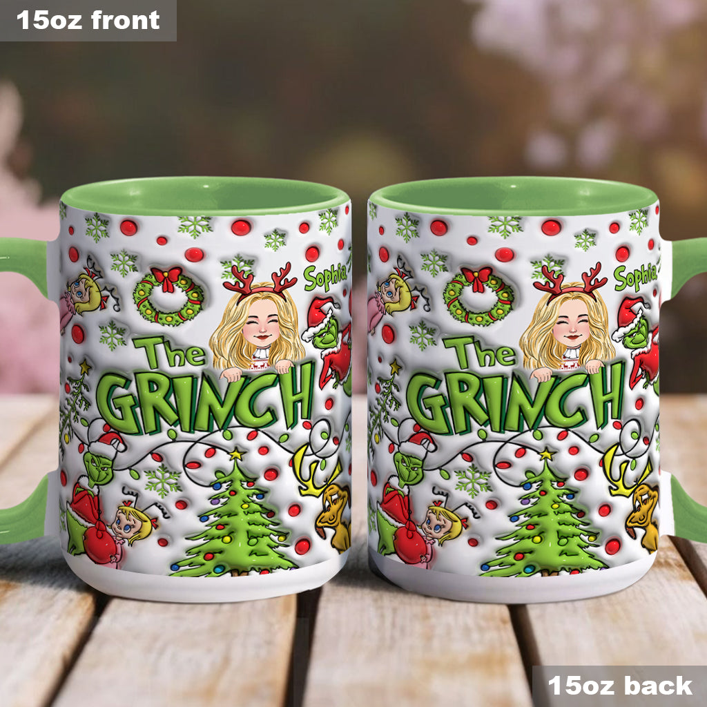 Personalized The Grinch Accent Mug Custom Name Christmas Gift Accent Mug GradoCreations