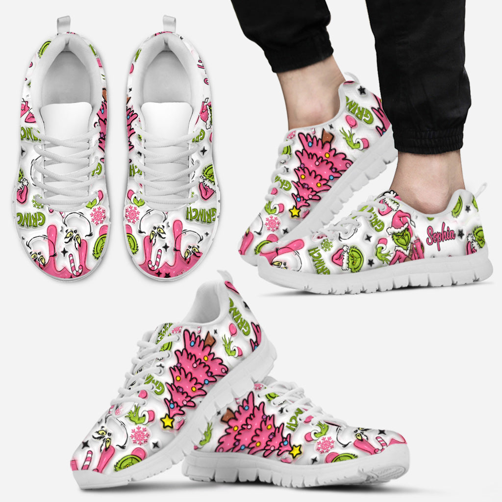 Personalized Grinch Sneakers Custom Name Gift for Christmas Sneakers GradoCreations