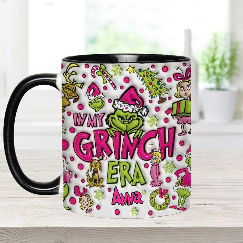 Personalized Grinch Accent Mug Custom Name Holiday Gift Accent Mug GradoCreations