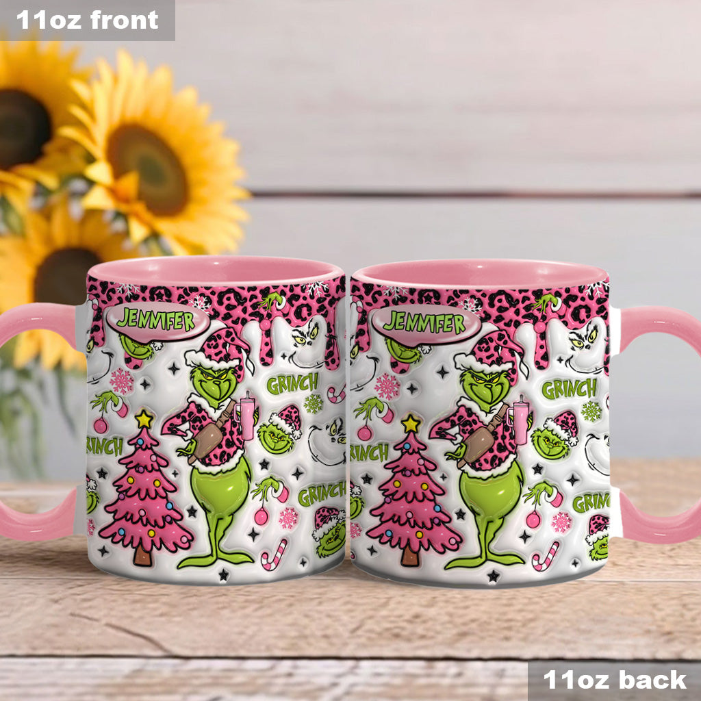 Personalized Grinch Accent Mug Custom Name Christmas Gift Accent Mug GradoCreations