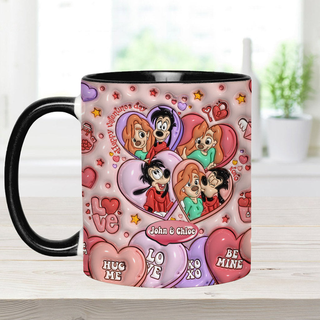 Personalized Valentine’s Day Accent Mug Custom Name Gift for Couple Accent Mug GradoCreations