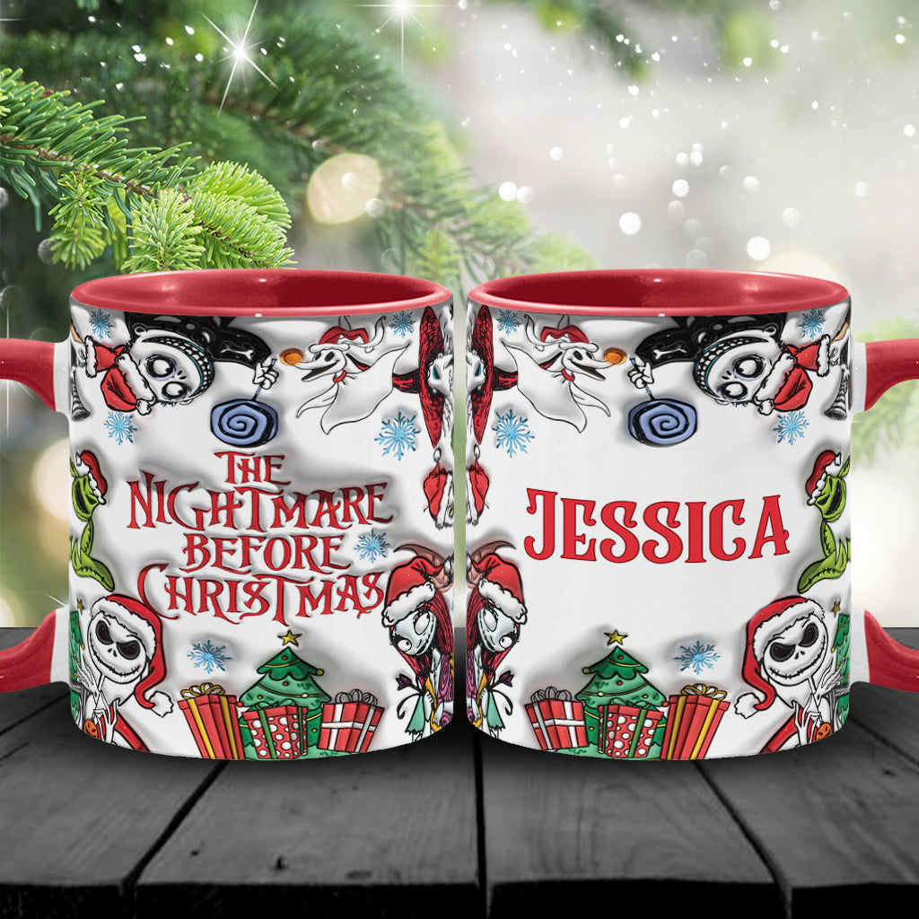 Personalized Nightmare Before Christmas Accent Mug Gift for Halloween & Christmas Accent Mug GradoCreations