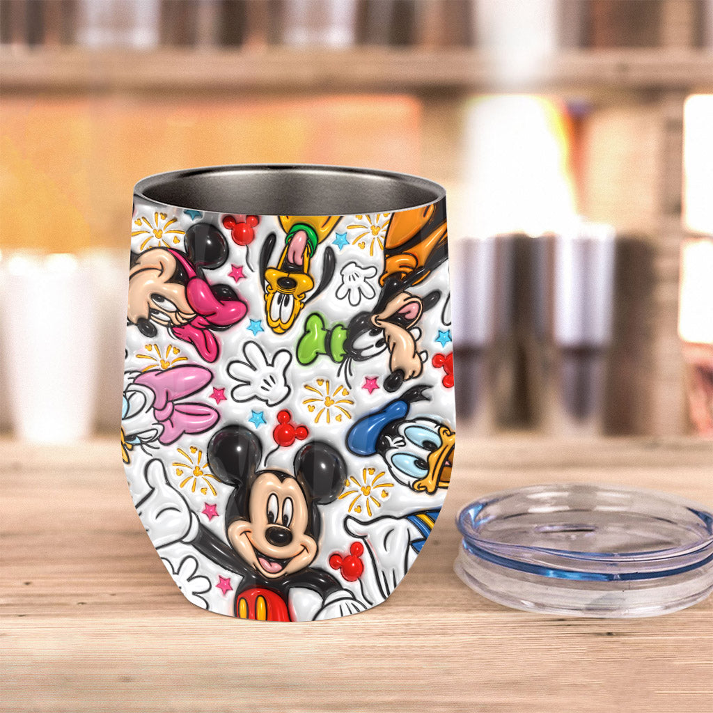 Personalized Wine Tumbler with Fun Disney Print Gift for Mom Wine Tumbler GradoCreations