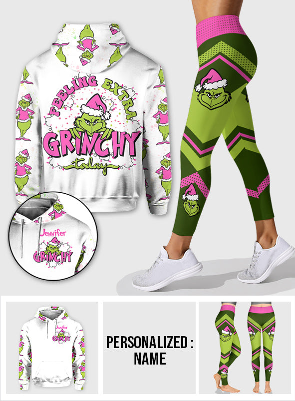 Personalized Grinch Hoodie and Leggings Christmas Outfit Hoodie & Leggings GradoCreations